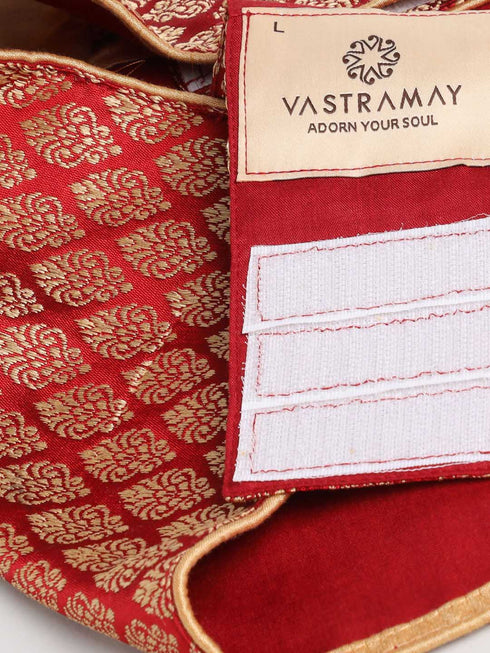 Dogs' Maroon Woven Silk Blend Lehenga Choli Set